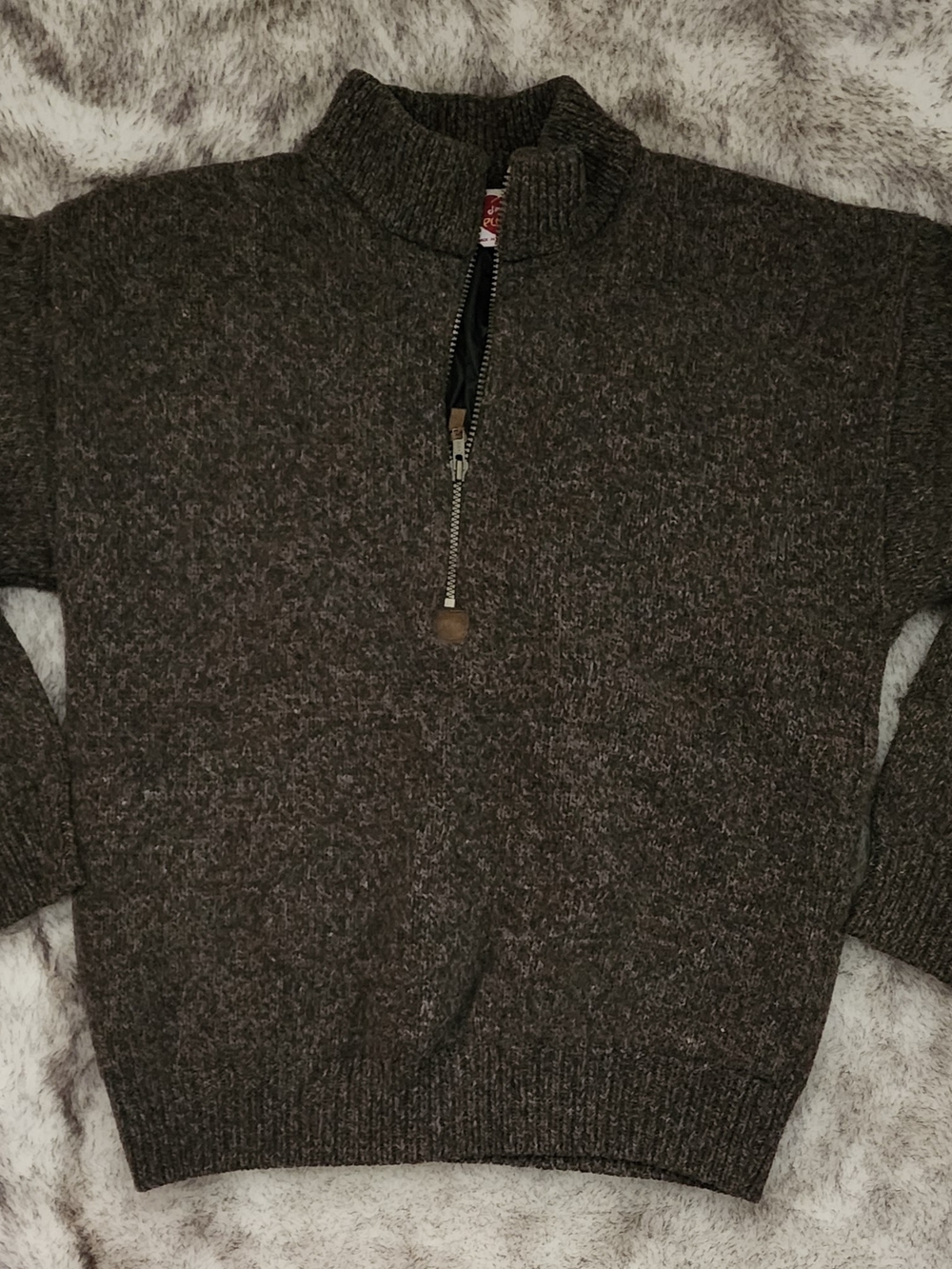 Men's Brown Quarter-Zip Sweater